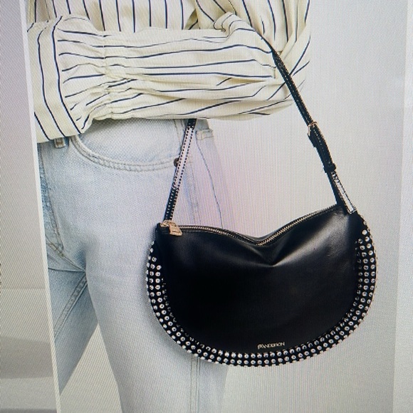 NWT JW ANDERSON BLACK CRYSTAL BUMPER MOON BAG - Picture 2 of 12